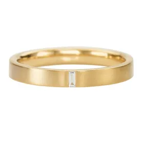 ORDER ONLY: 18K Gold Band with Single Needle Baguette Diamond