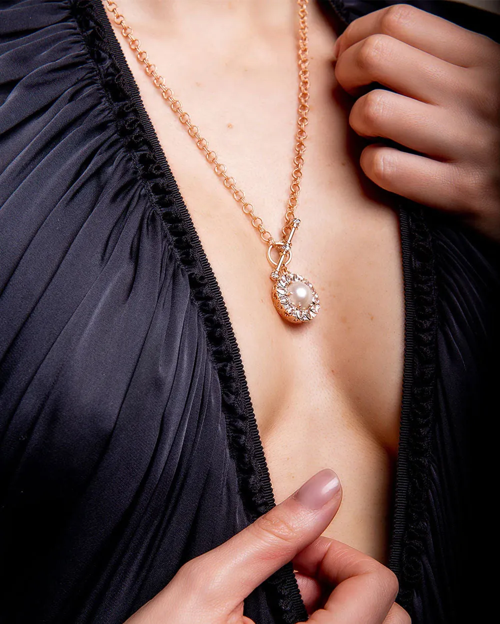 Pearl and Diamond Beirut Roseace Necklace