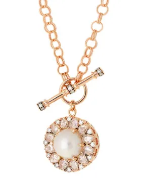 Pearl and Diamond Beirut Roseace Necklace