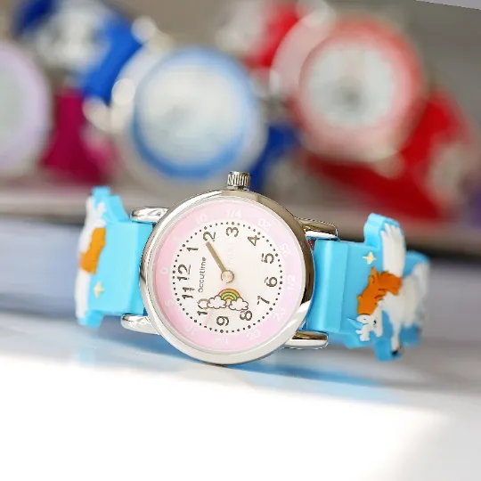 Personalised Engraved Kids 3D Unicorn Watch - Light Blue