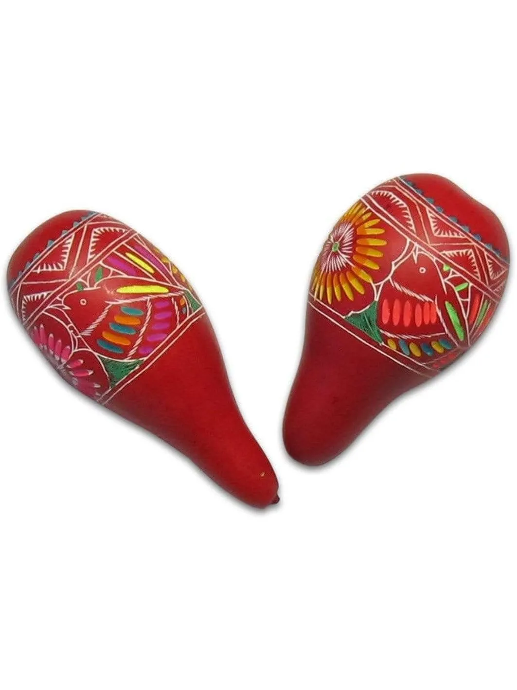 Peruvian Amazon Colorful Gourd Rattle - Short