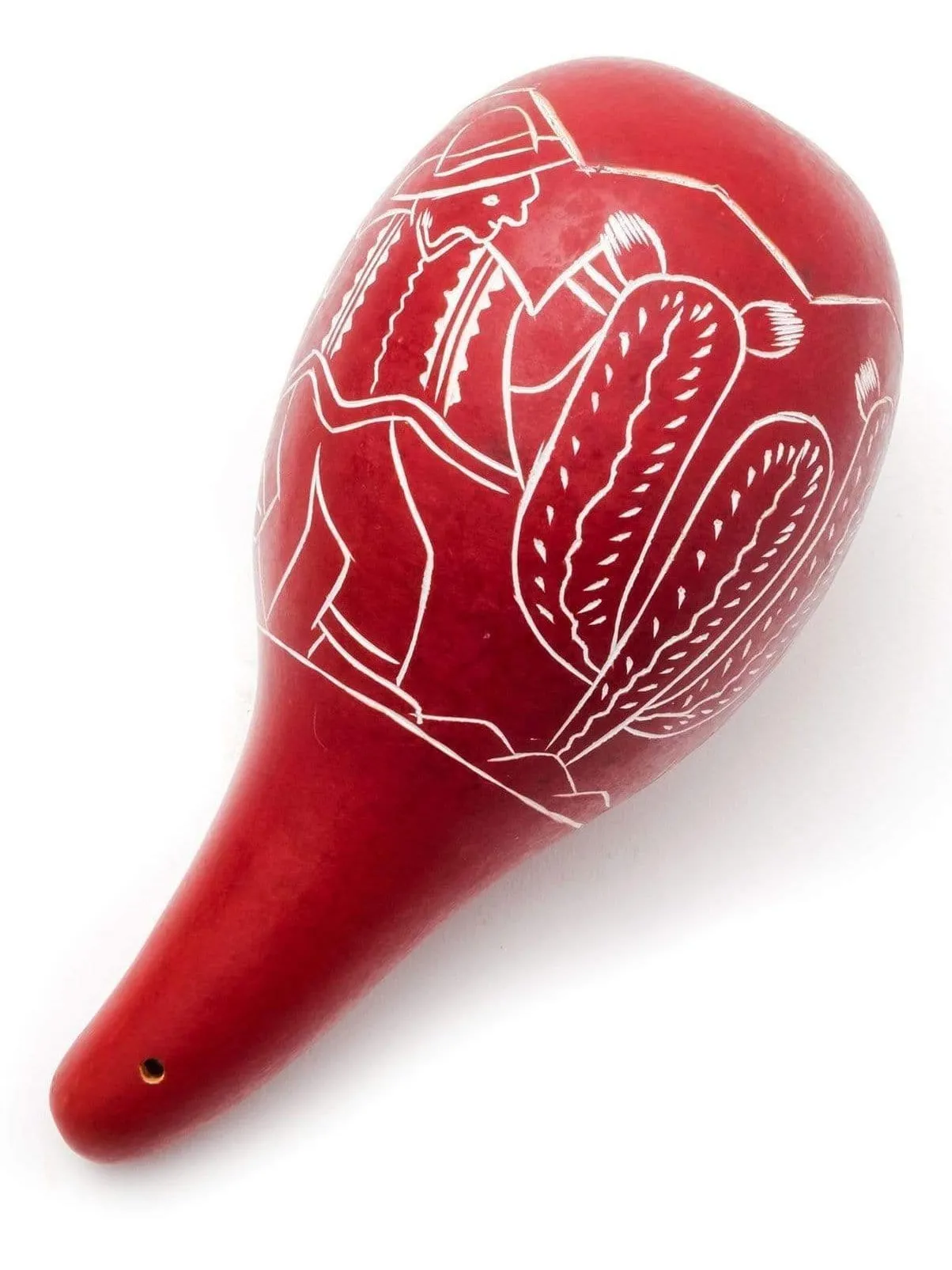 Peruvian Amazon Colorful Gourd Rattle - Short