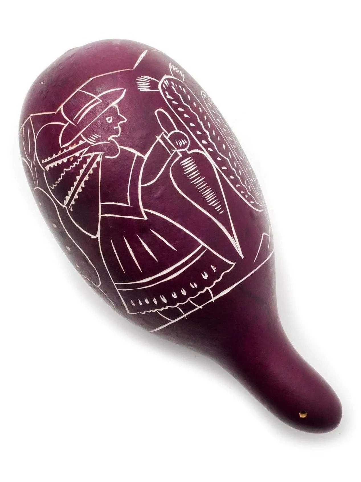 Peruvian Amazon Colorful Gourd Rattle - Short