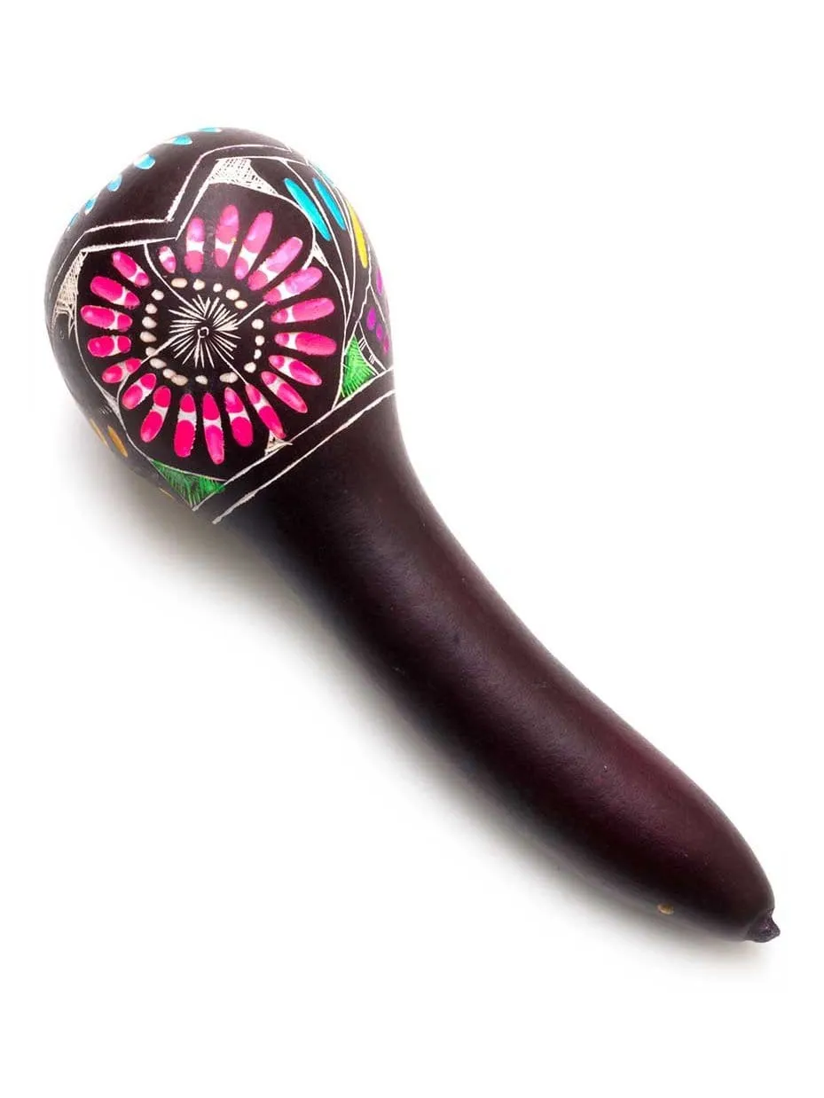 Peruvian Amazon Colorful Gourd Rattle - Short