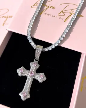 Pink Crystal Cross