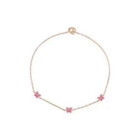 Pink Tourmaline Station Butterfly Bracelet