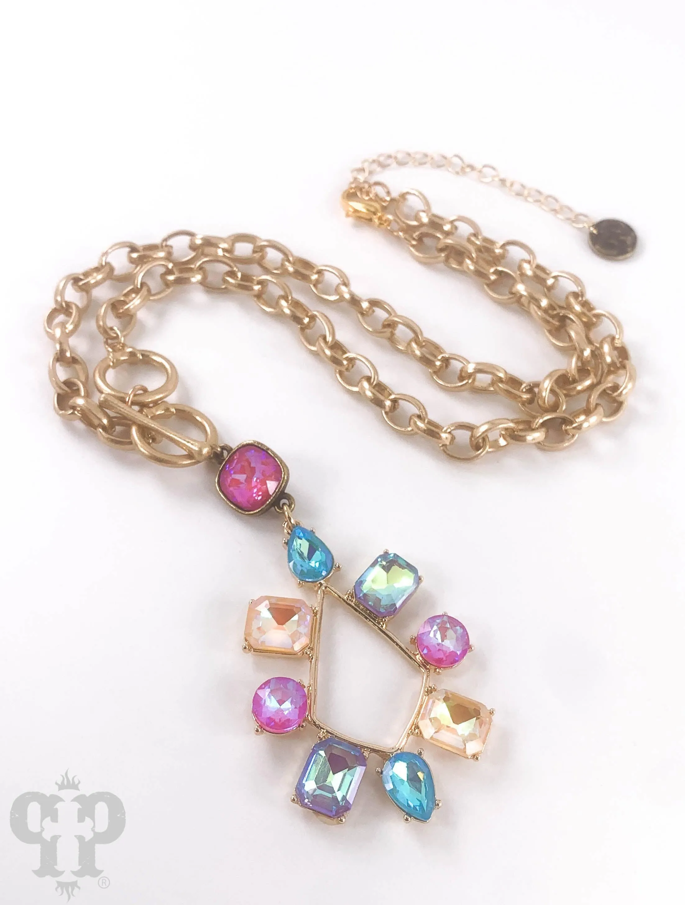 PP Lux Royal Delite Teardrop Gold Toggle Necklace