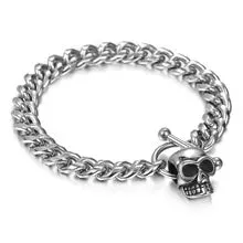 Punk Gothic Skull Charm Necklace and Bracelet