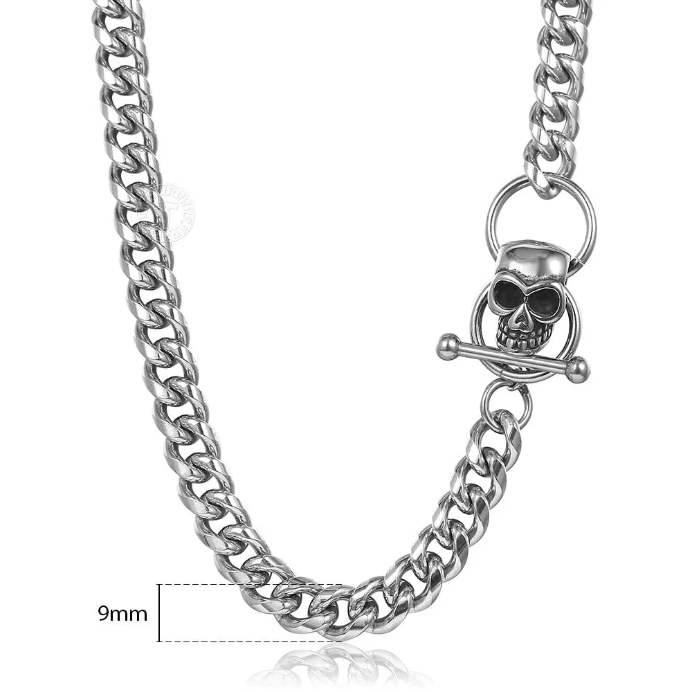 Punk Gothic Skull Charm Necklace and Bracelet