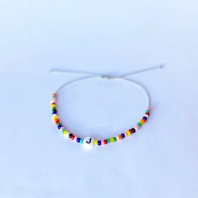 Rainbow Initial Bracelet