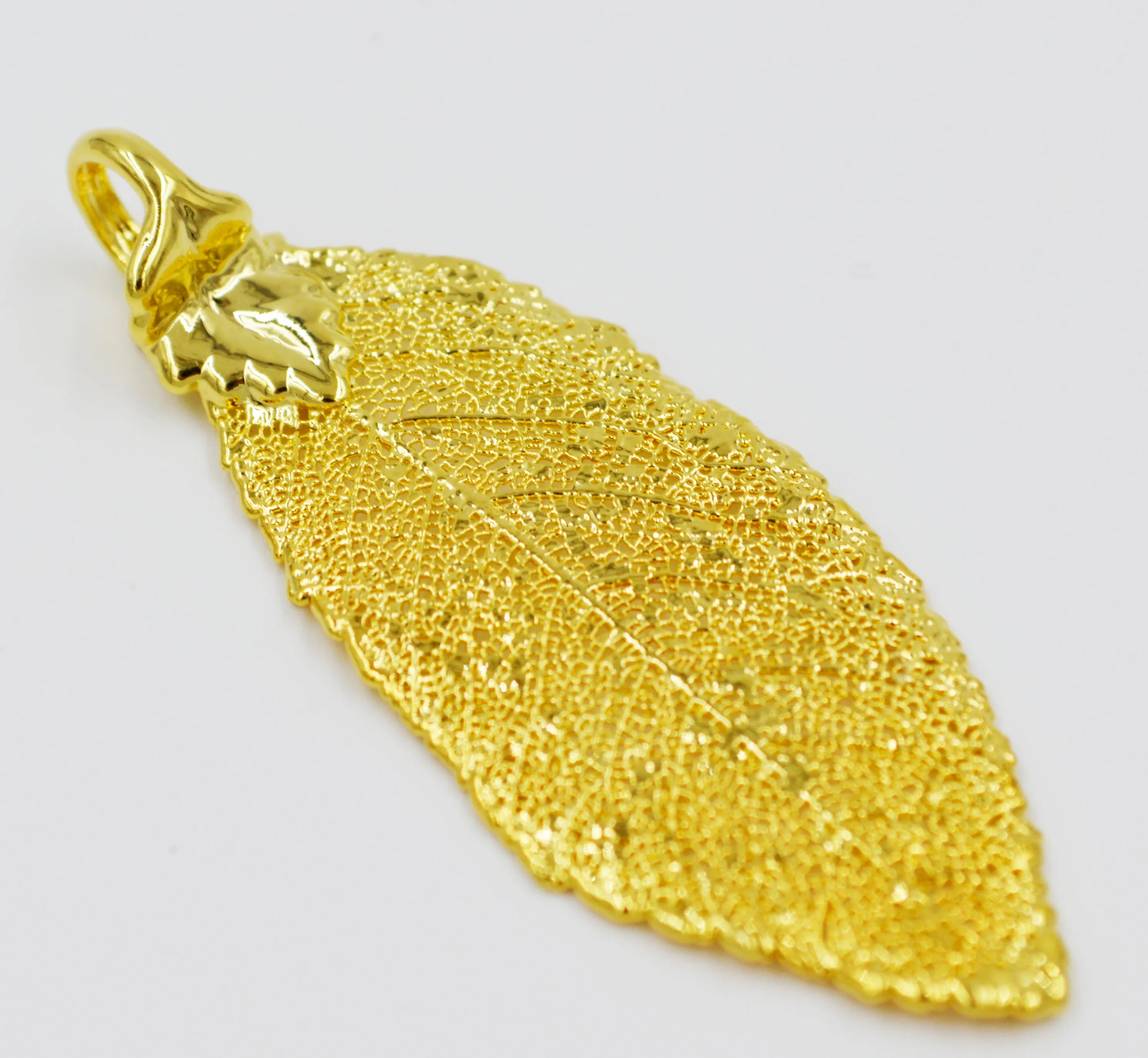 Real Leaf PENDANT ELM Dipped in 24K Yellow Gold Genuine Leaf