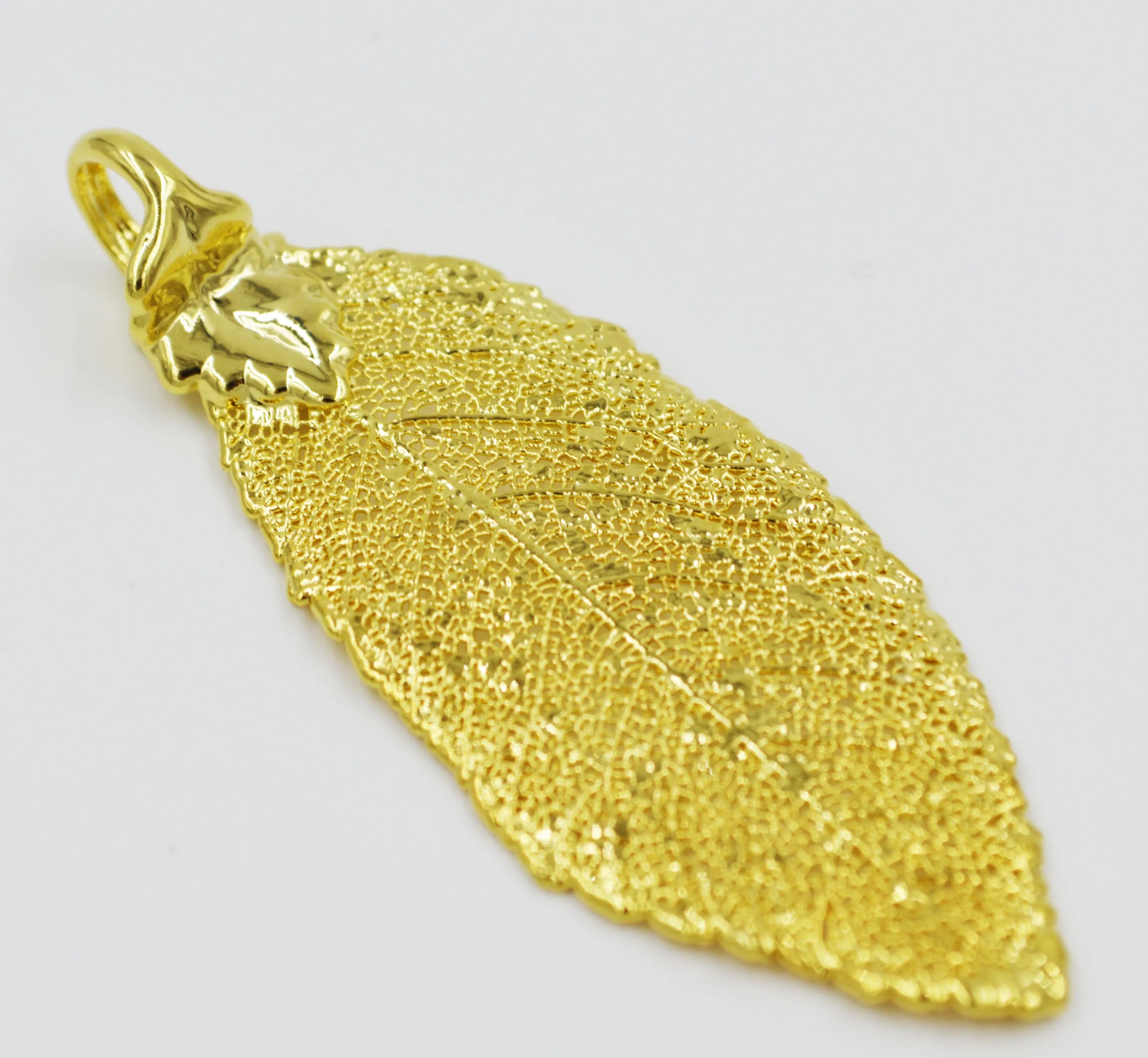 Real Leaf PENDANT ELM Dipped in 24K Yellow Gold Genuine Leaf