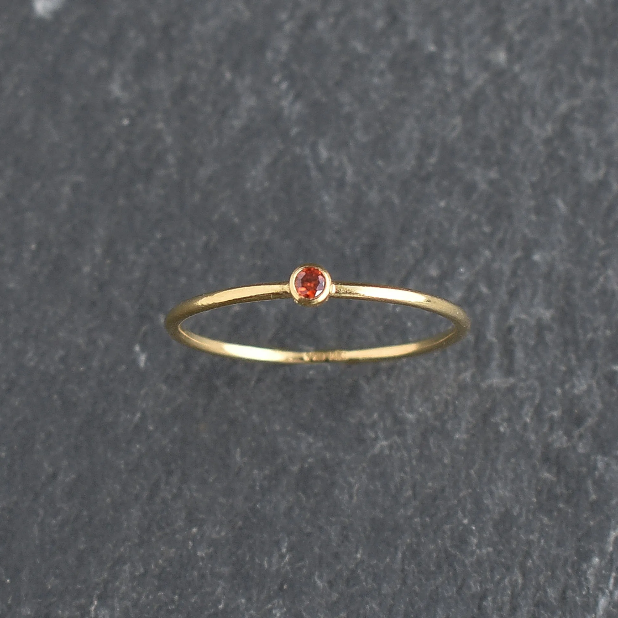 Red CZ Stacking Ring - Ruby July Birthstone