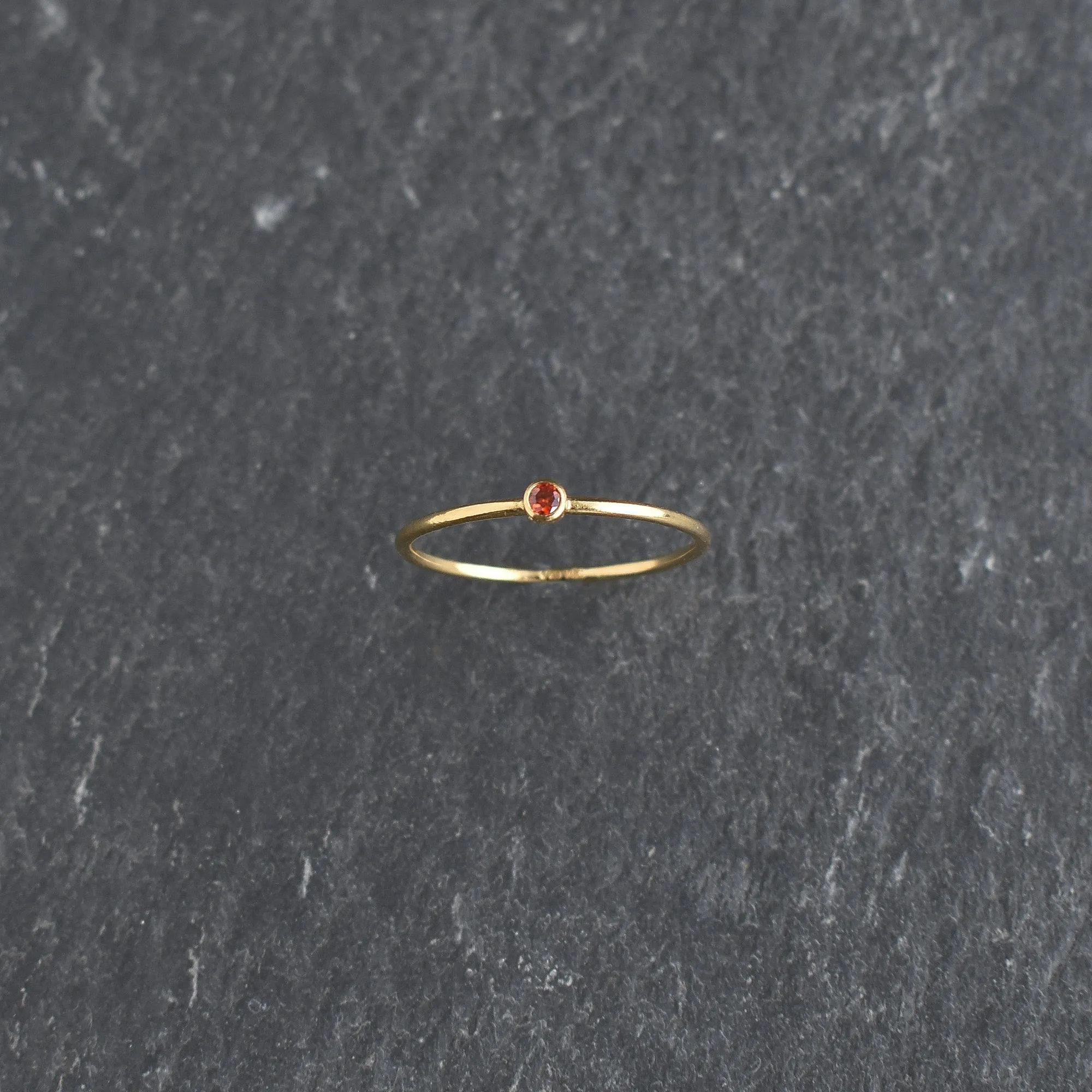 Red CZ Stacking Ring - Ruby July Birthstone