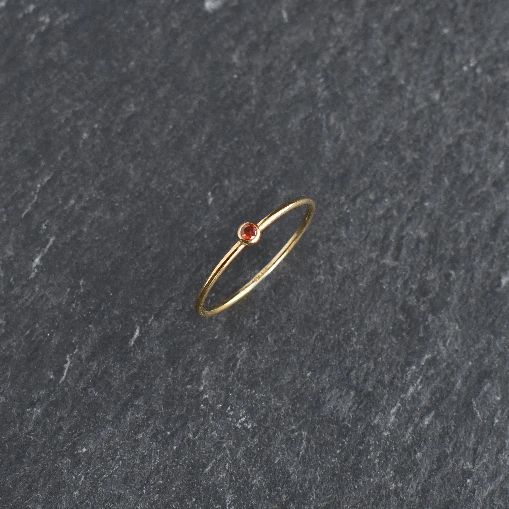 Red CZ Stacking Ring - Ruby July Birthstone