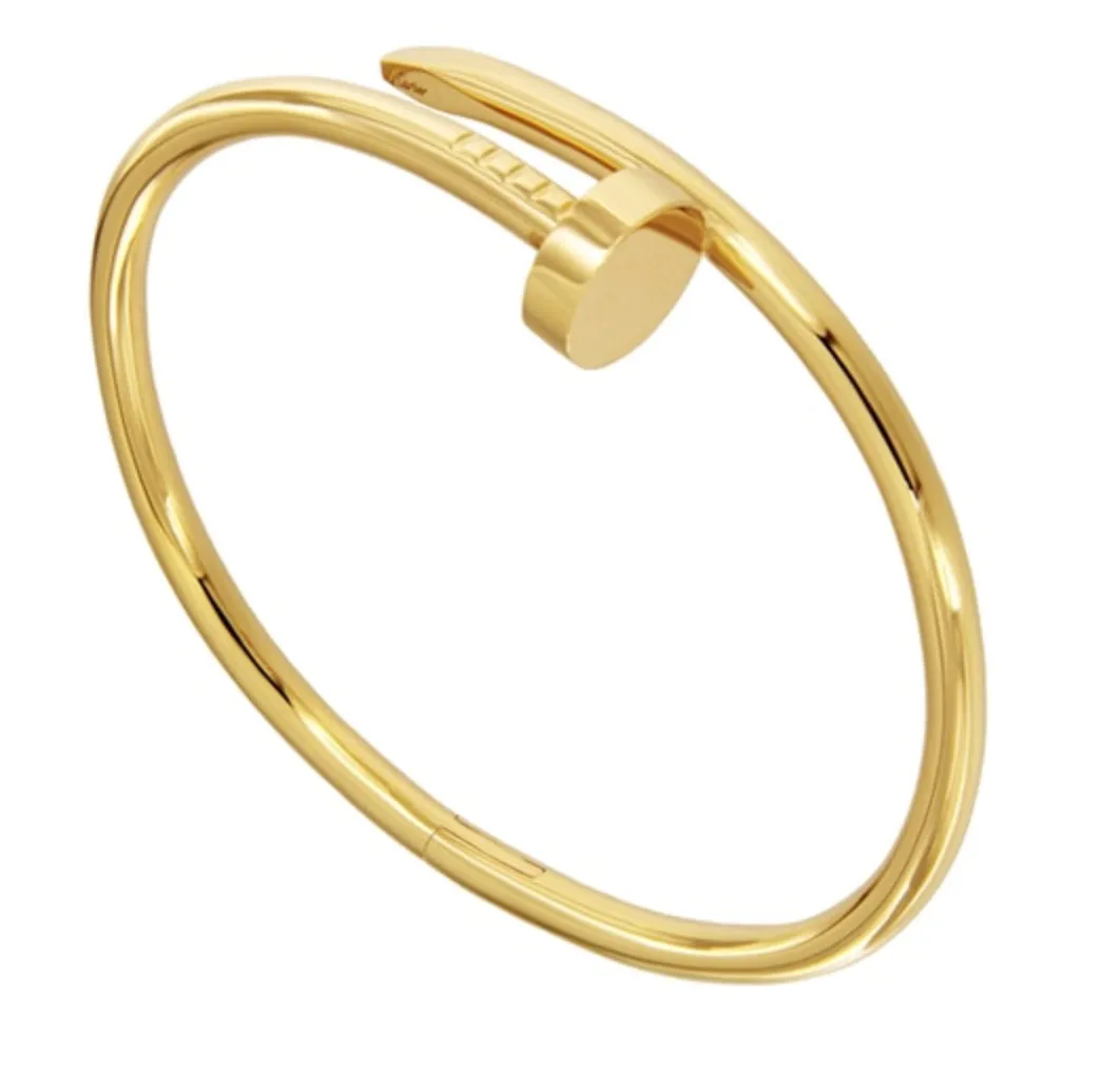 Solid 18K Gold Nail Bracelet