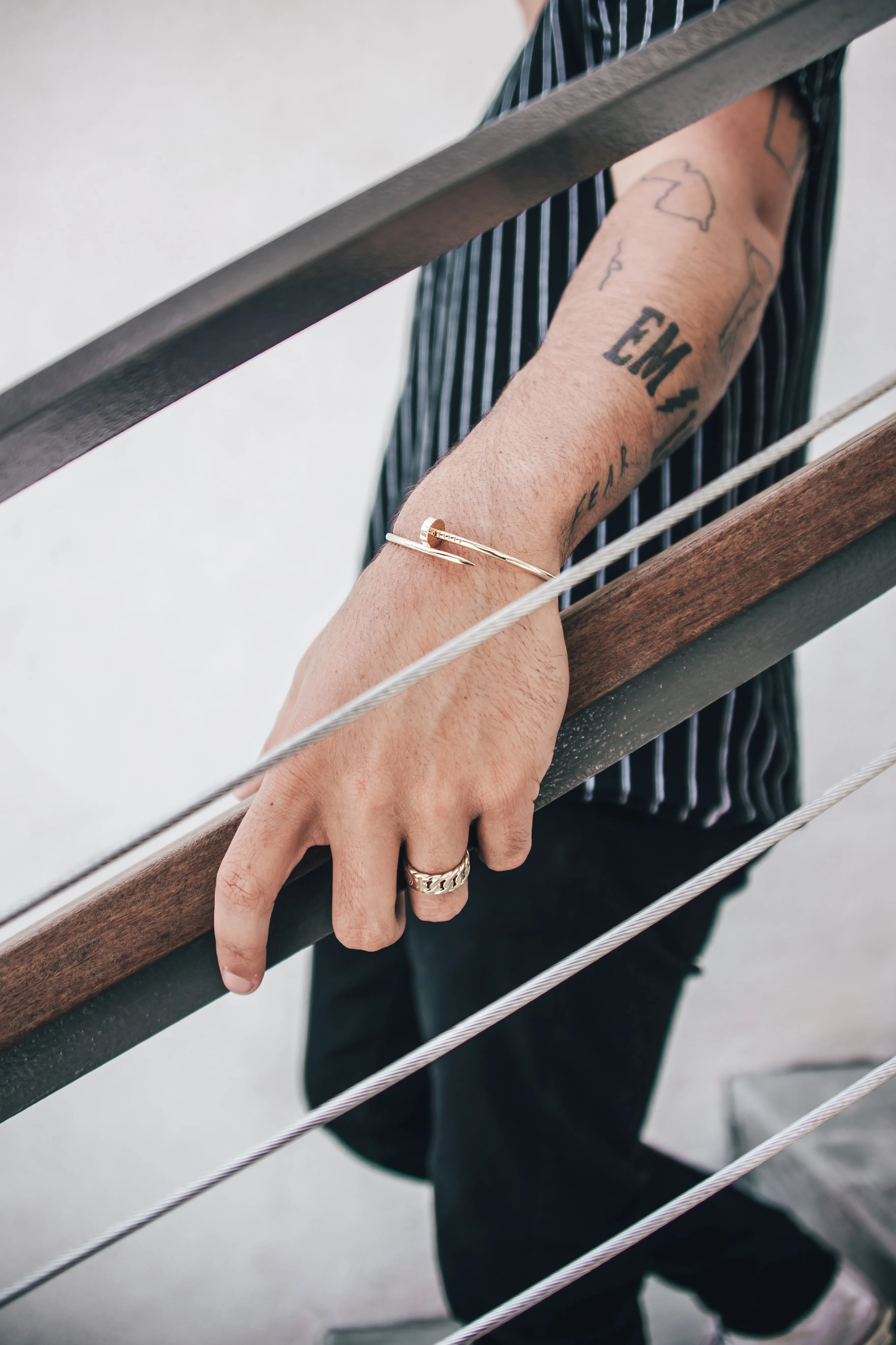 Solid 18K Gold Nail Bracelet