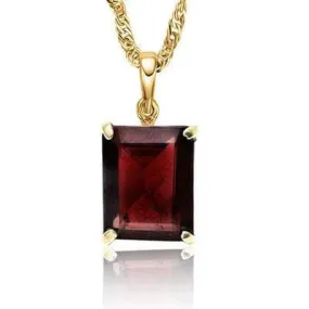 SPARKLING 0.55 CARAT TW (1 PCS) GARNET 10K SOLID YELLOW GOLD PENDANT