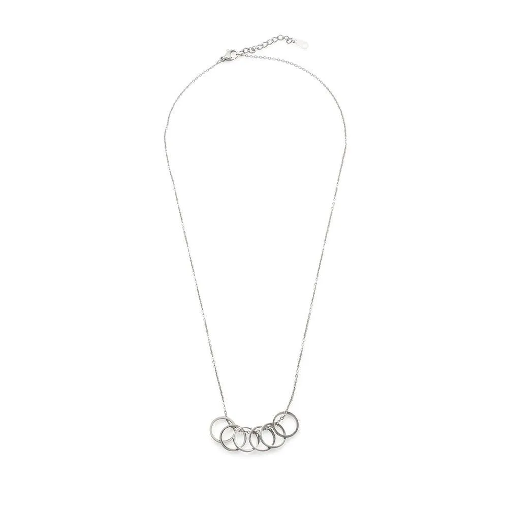 Stainless Steel Multi Rings Necklace