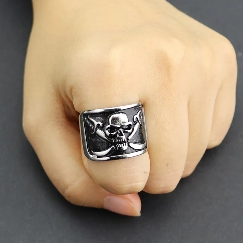 Stainless Steel Pirate Skull Rings Men