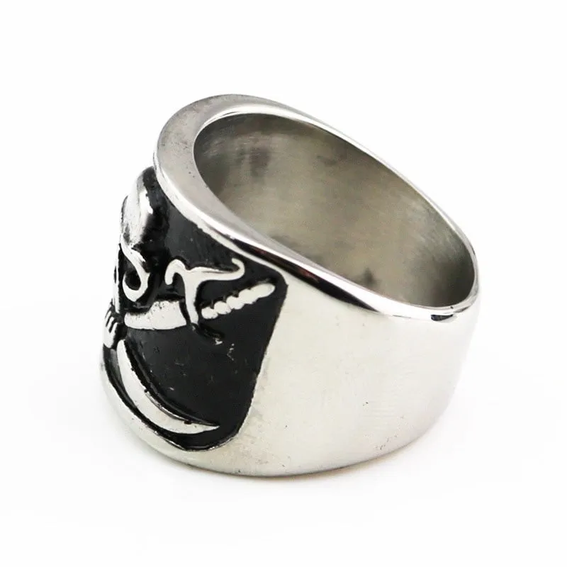 Stainless Steel Pirate Skull Rings Men