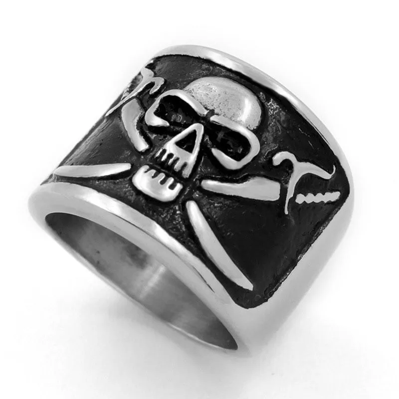 Stainless Steel Pirate Skull Rings Men