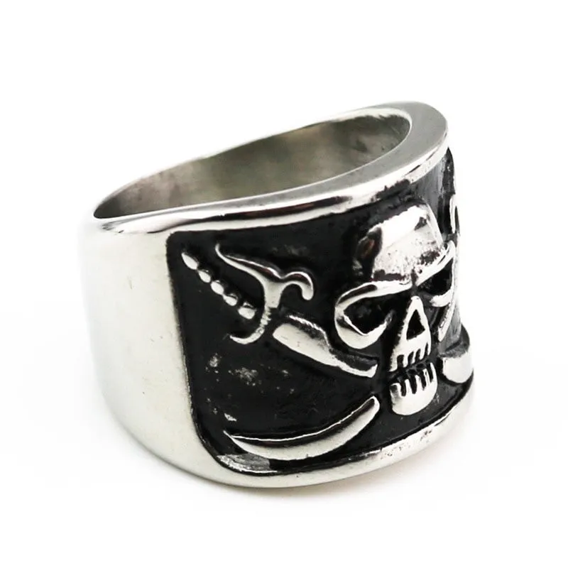 Stainless Steel Pirate Skull Rings Men