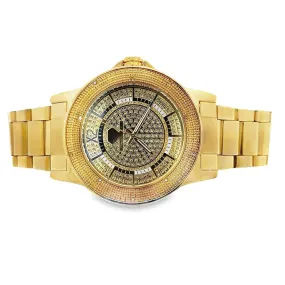 Super Techno Gold .10cttw Real Diamond Watch