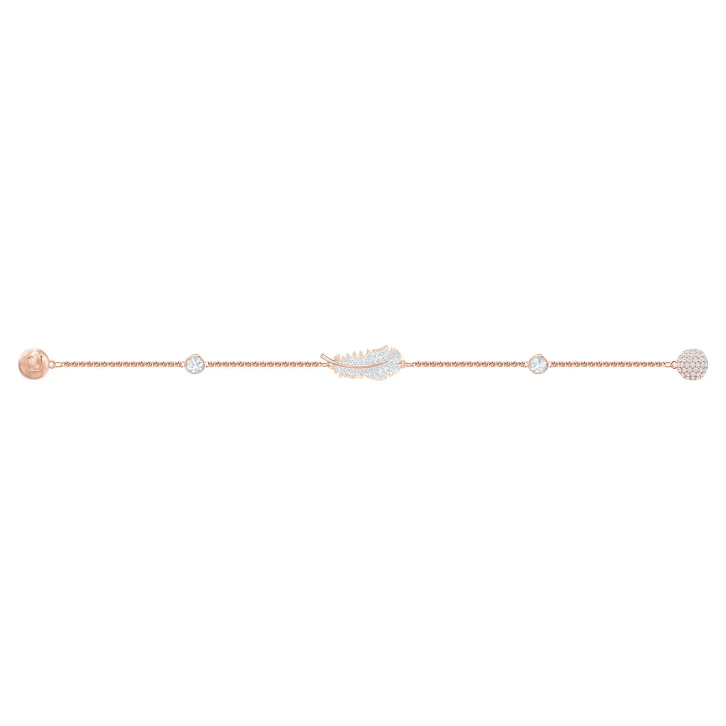 Swarovski Remix Collection Feather Strand Bracelet White, Rose-gold tone - 5511103