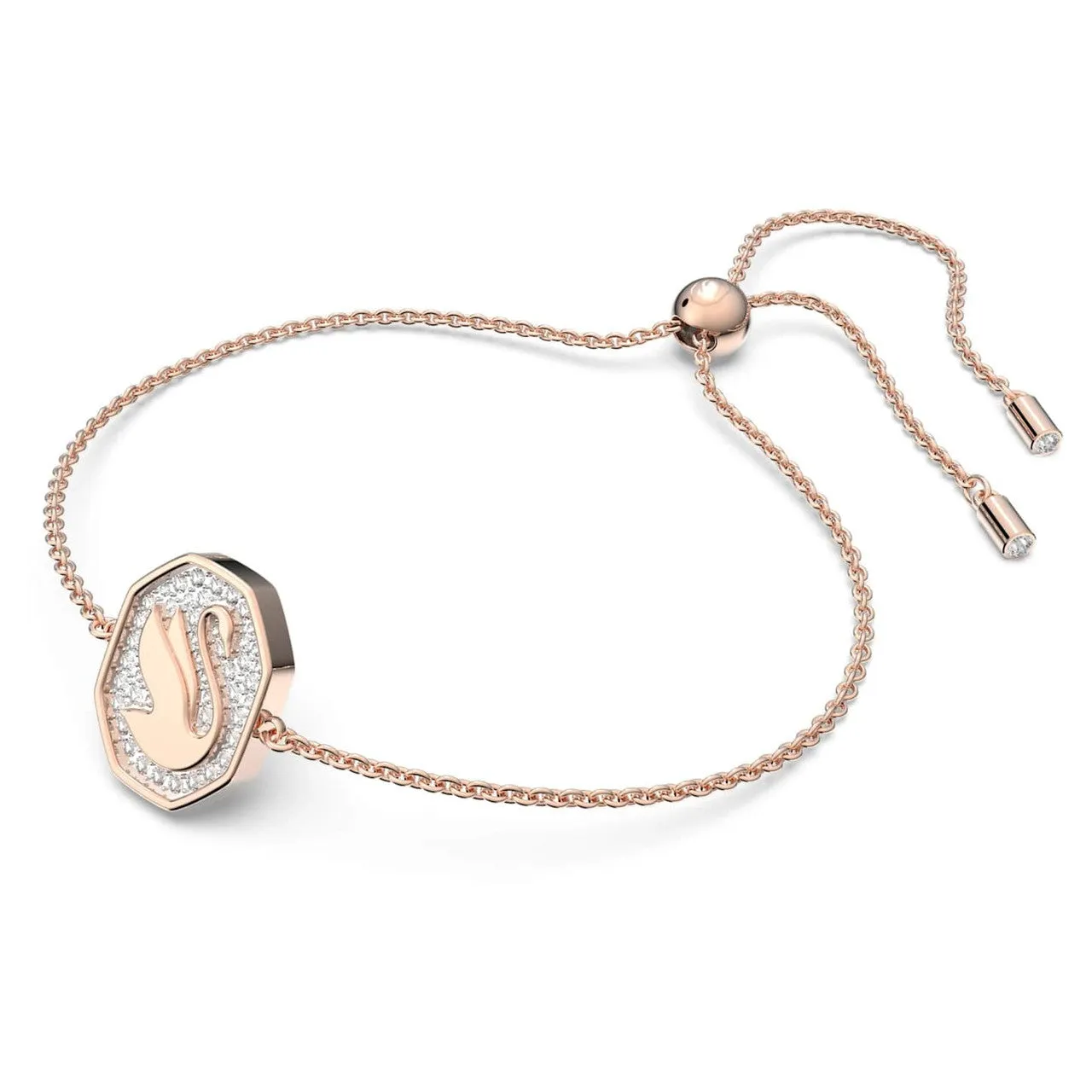 Swarovski Signum Bracelet, Swan, White, Rose-Gold Tone Plated -5621107