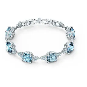 Swarovski Sparkling Bracelet Aqua, Rhodium plated, Medium - 5524142