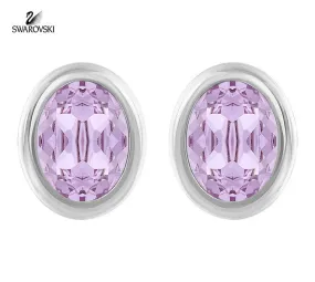 Swarovski Violet Crystal Pierced Studs Earrings LASER Rhodium #5101253