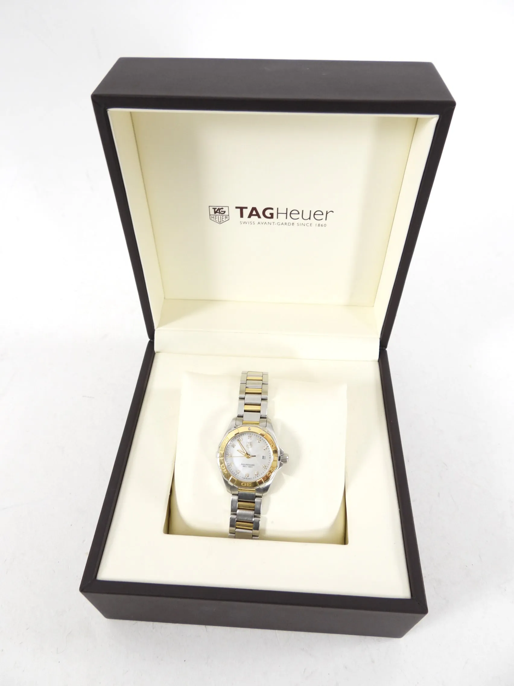 Tag Heuer Ladies Aqua Racer Mother of Pearl Diamond Two Tone Watch