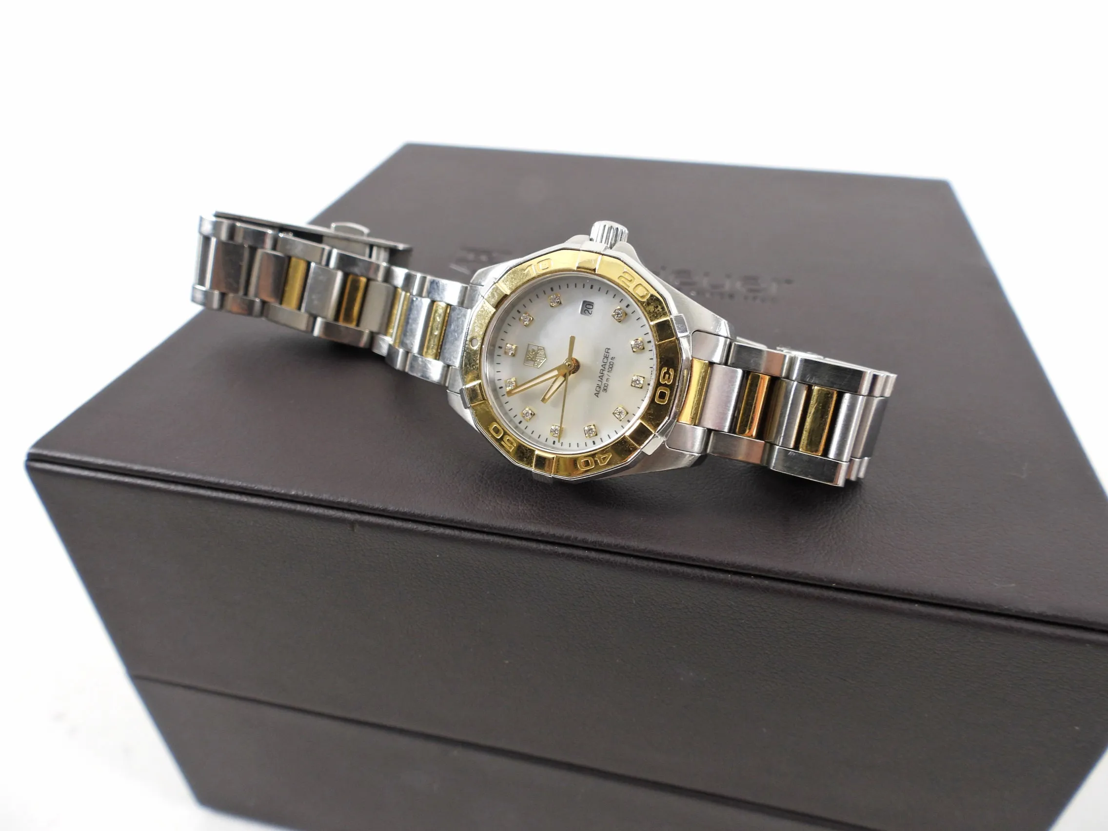 Tag Heuer Ladies Aqua Racer Mother of Pearl Diamond Two Tone Watch