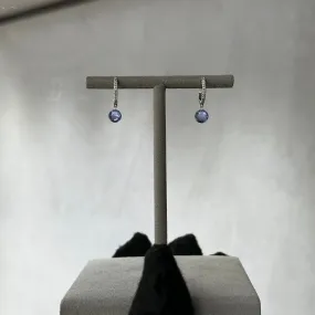 Tanzanite and Diamond Pave Set Drop Earrings