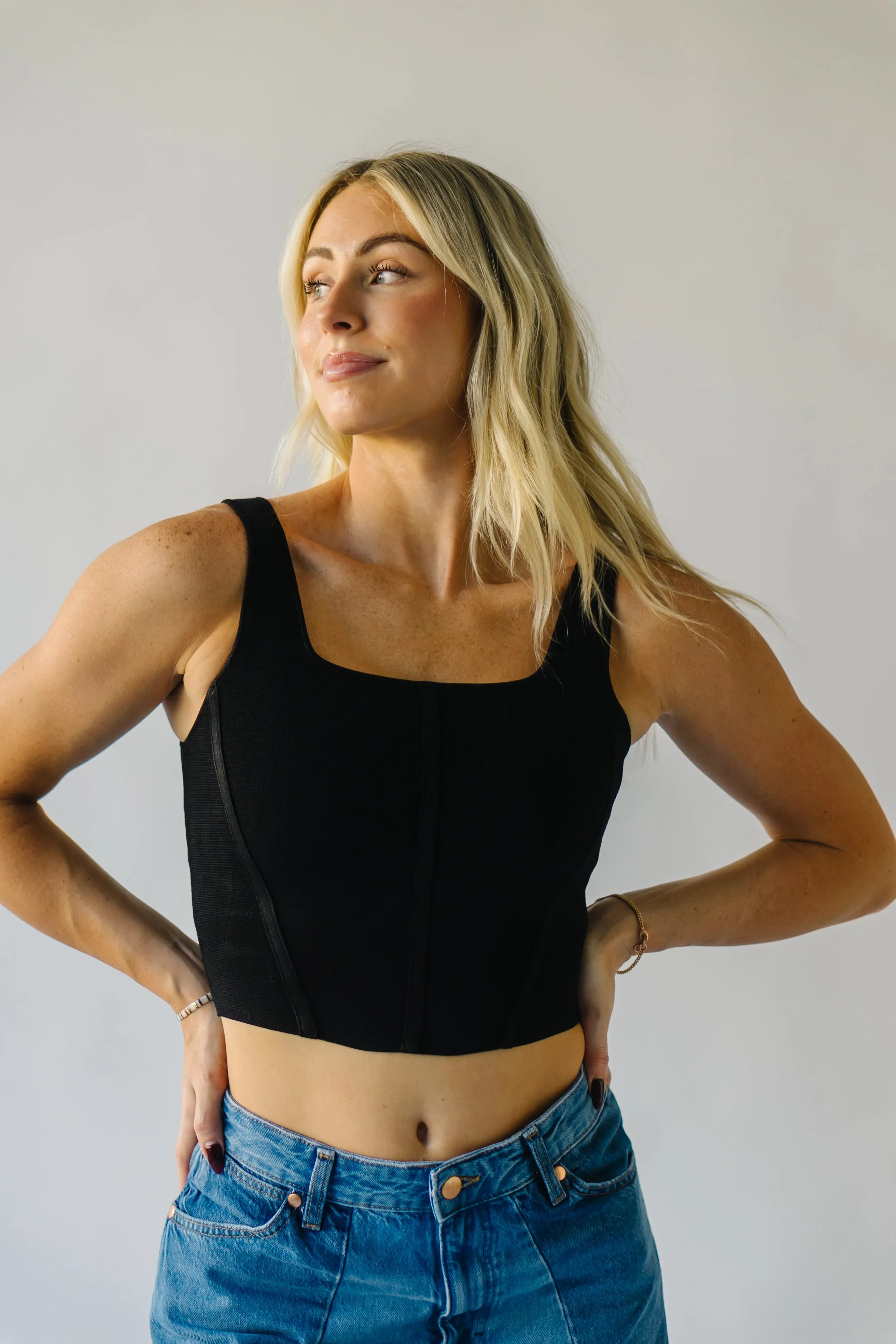 The Argos Cropped Tank in Black