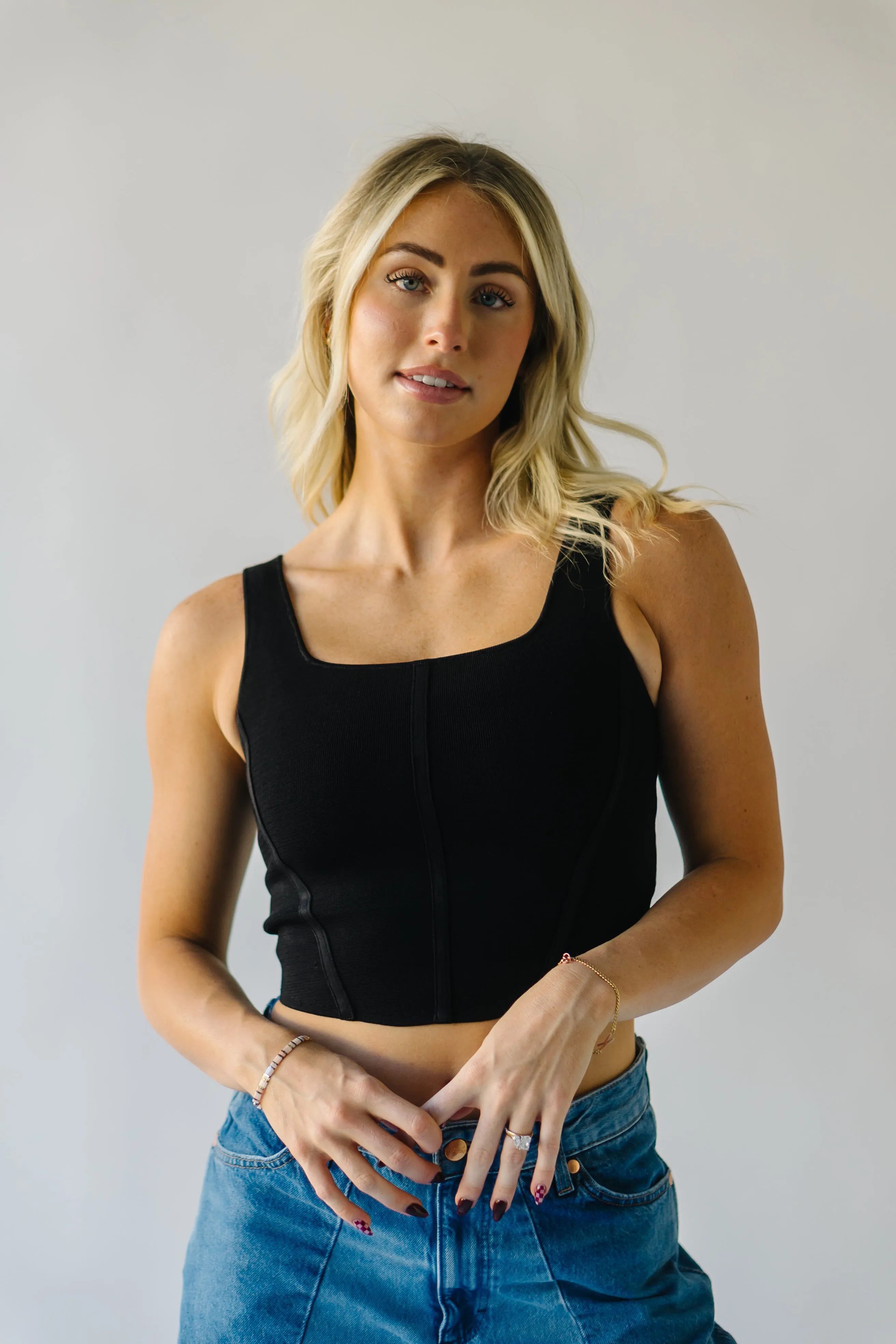 The Argos Cropped Tank in Black