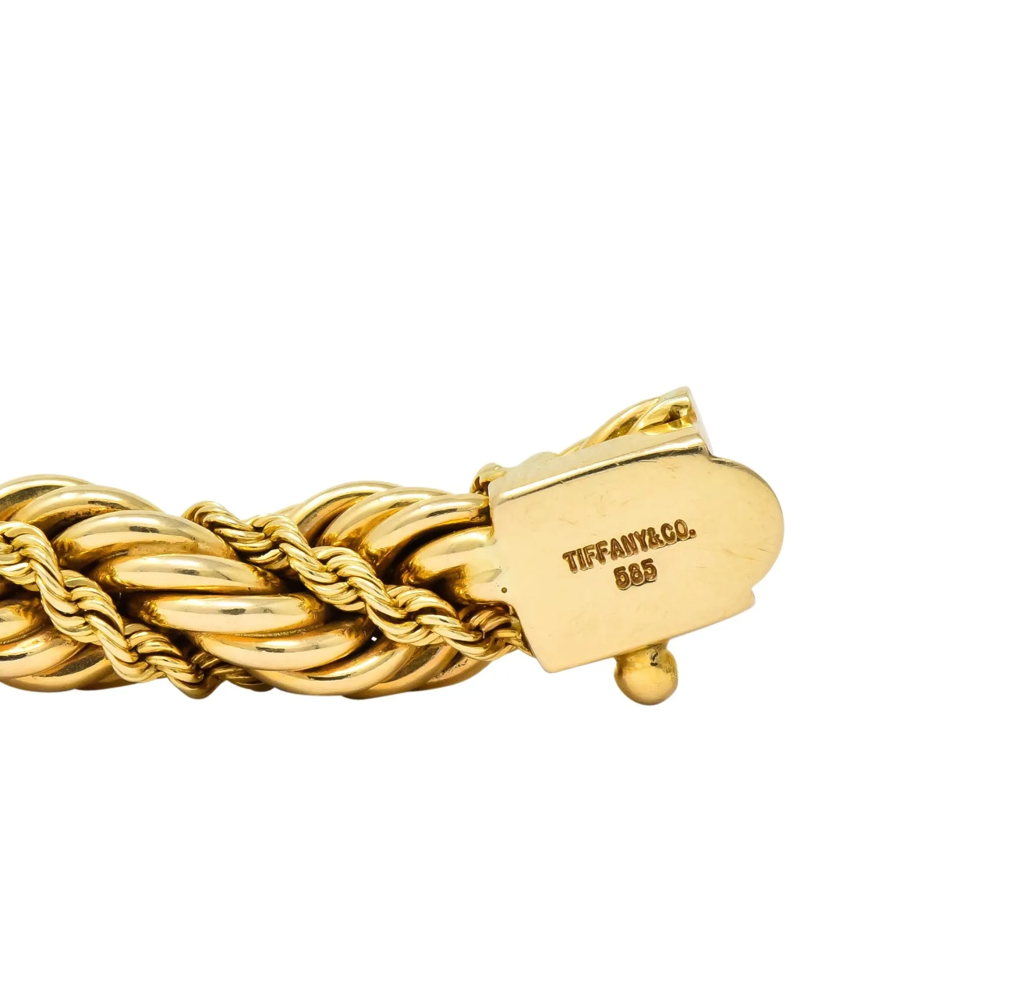 Tiffany & Co. Vintage 14 Karat Yellow Gold Twisted Rope Bracelet