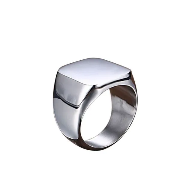 Titanium Steel Signet Rings