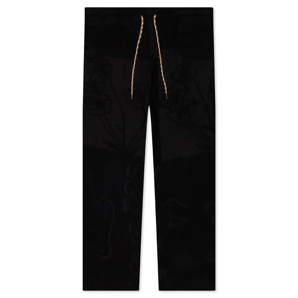 Towelling Beach Pant - Black