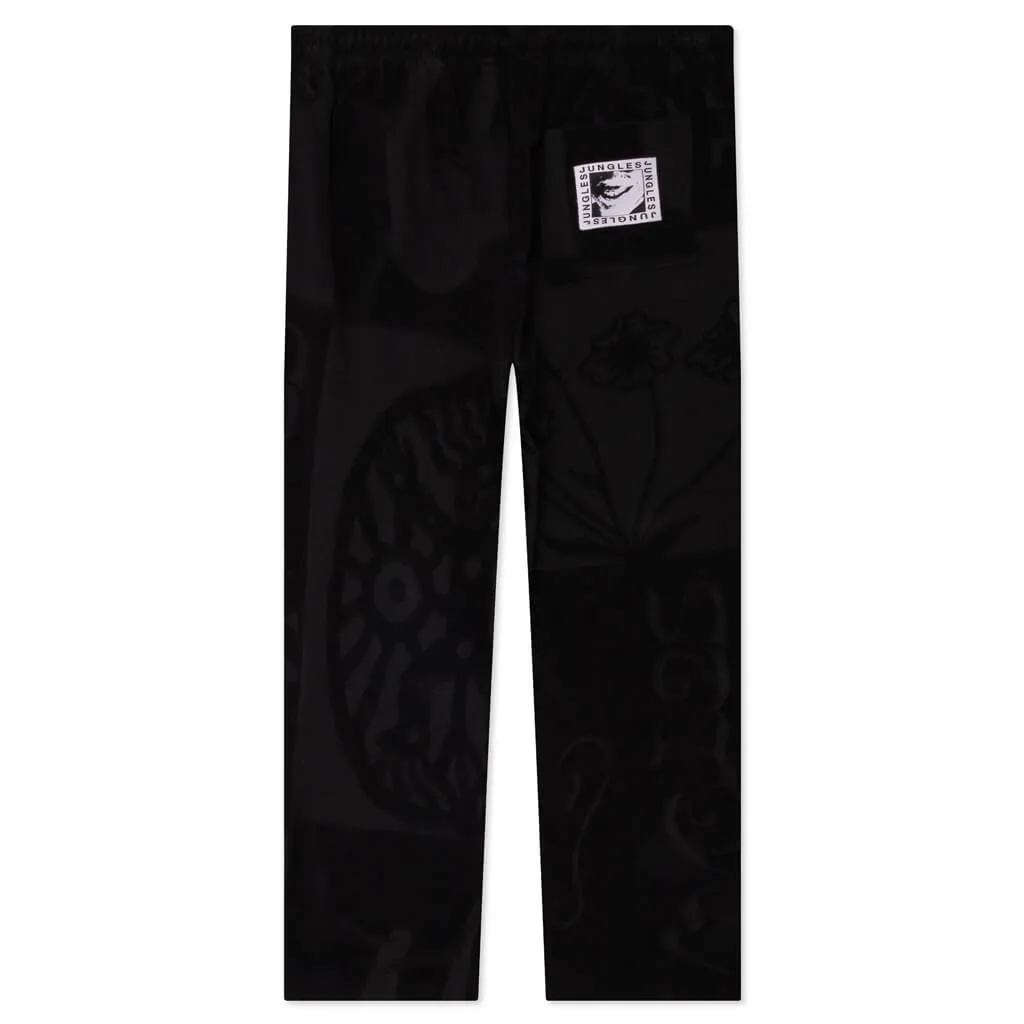 Towelling Beach Pant - Black