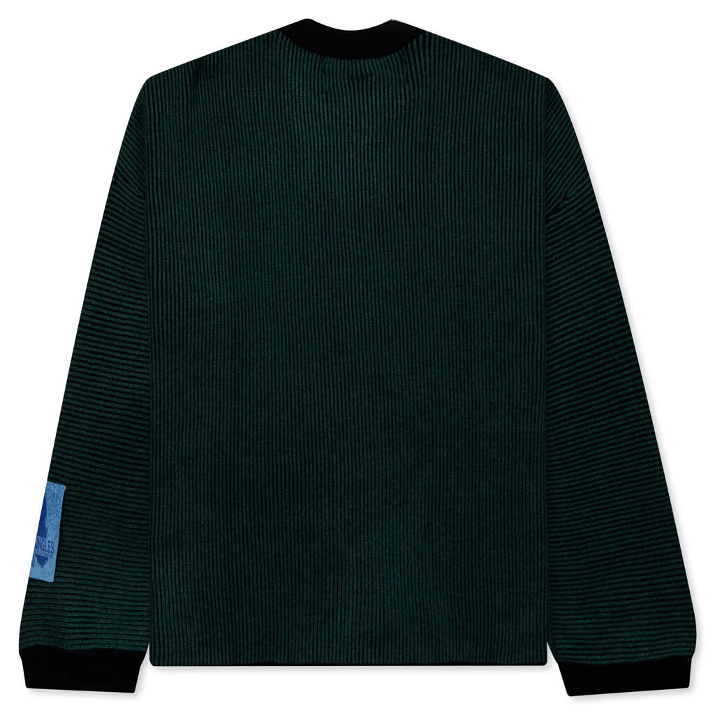 Two Tone Rib Knit - Green/Black