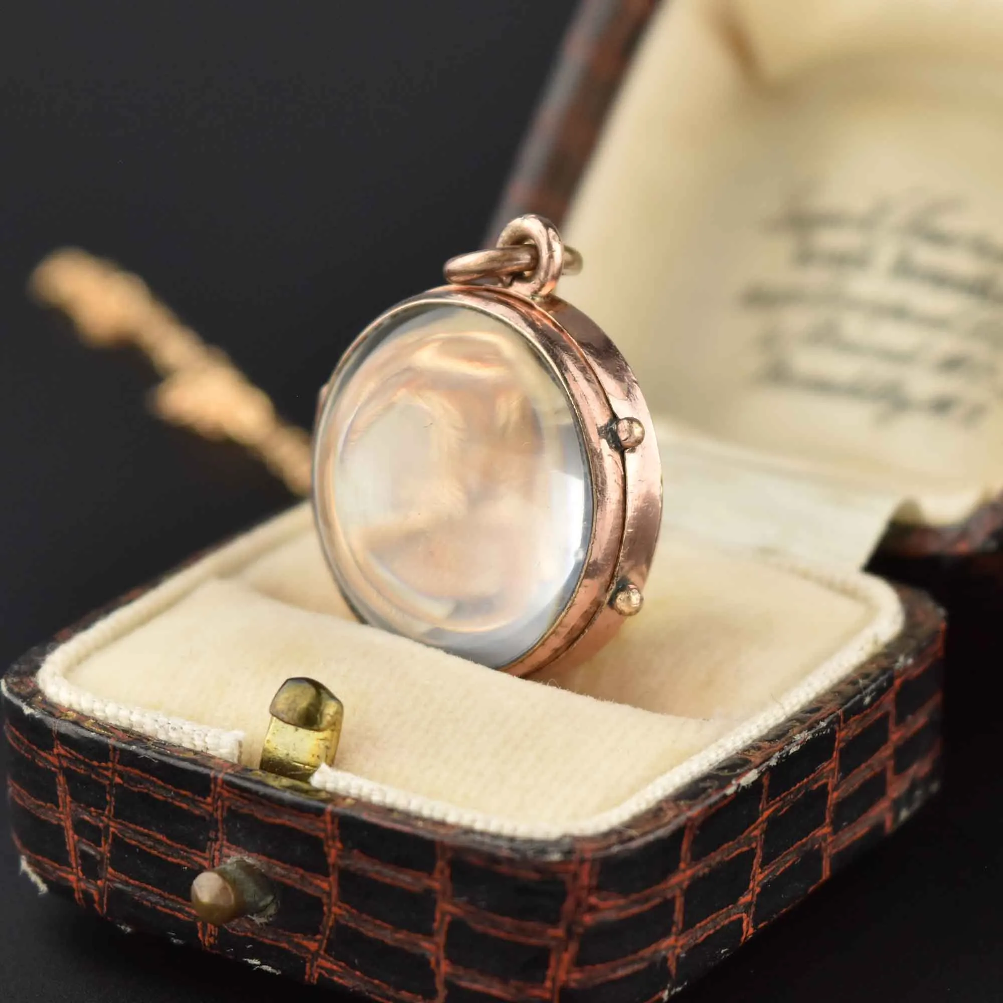 Victorian Pools of Light Rock Crystal Locket Necklace