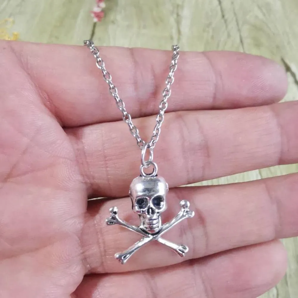 Vintage Grunge Skull Pendant Necklace for Goths and Alternative Jewelry Lovers