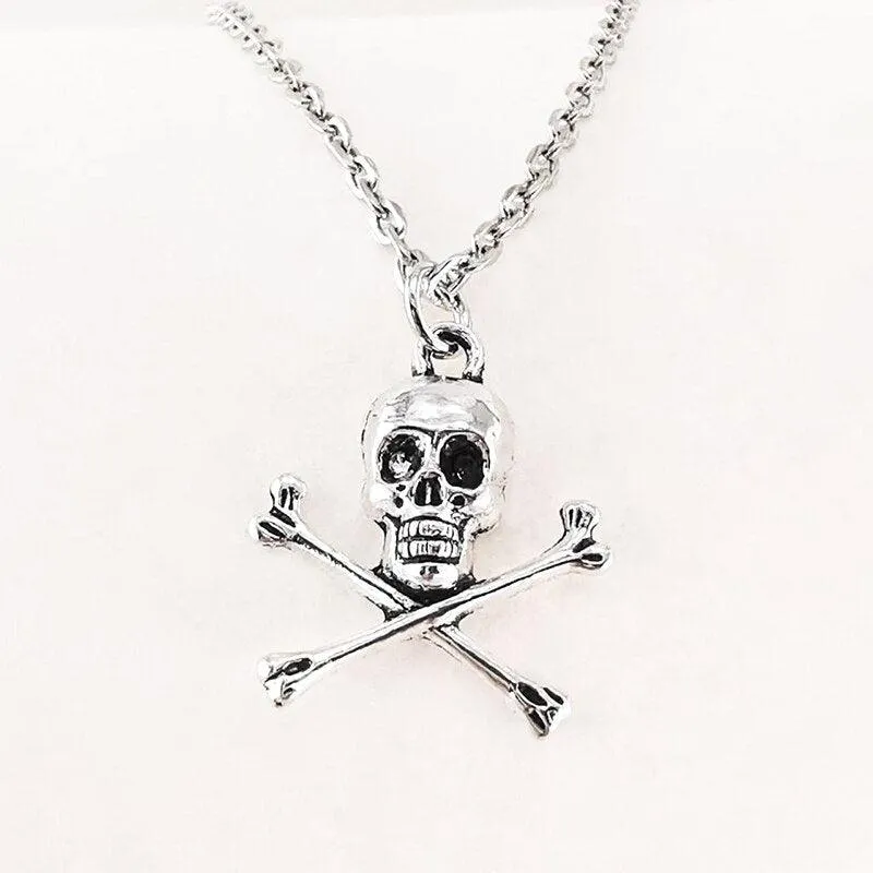 Vintage Grunge Skull Pendant Necklace for Goths and Alternative Jewelry Lovers