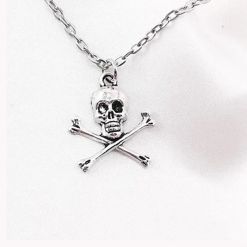 Vintage Grunge Skull Pendant Necklace for Goths and Alternative Jewelry Lovers