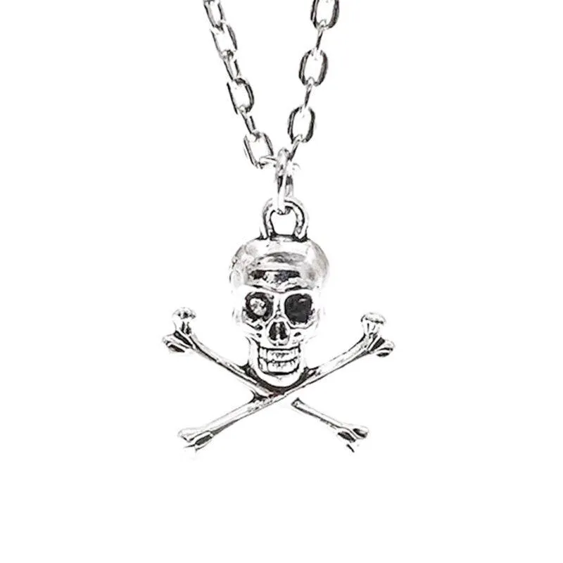 Vintage Grunge Skull Pendant Necklace for Goths and Alternative Jewelry Lovers