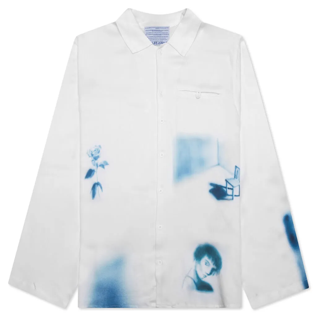 Waiting Around Long Sleeve Button Up Shirt - White