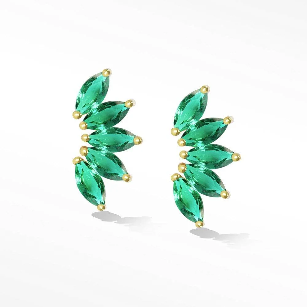 Wild Side in Emerald Studs 18k Yellow Gold Stud Earrings