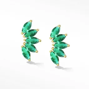 Wild Side in Emerald Studs 18k Yellow Gold Stud Earrings